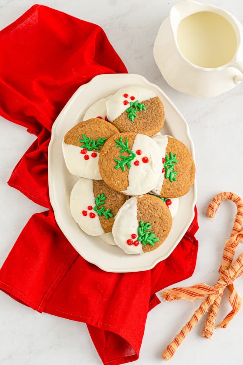 ginger sugar cookies on a white plate.
