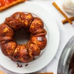 monkey bread on a white serving plate