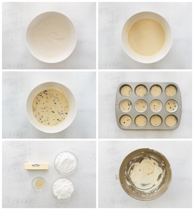 step by step photos for how to make chocolate chip cupcakes