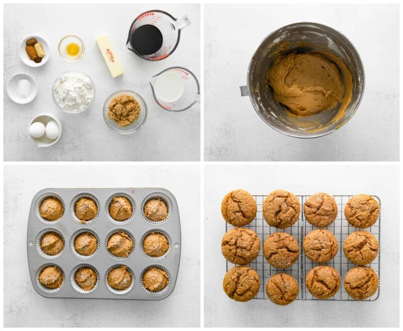 step by step photos for how to make gingerbread muffins