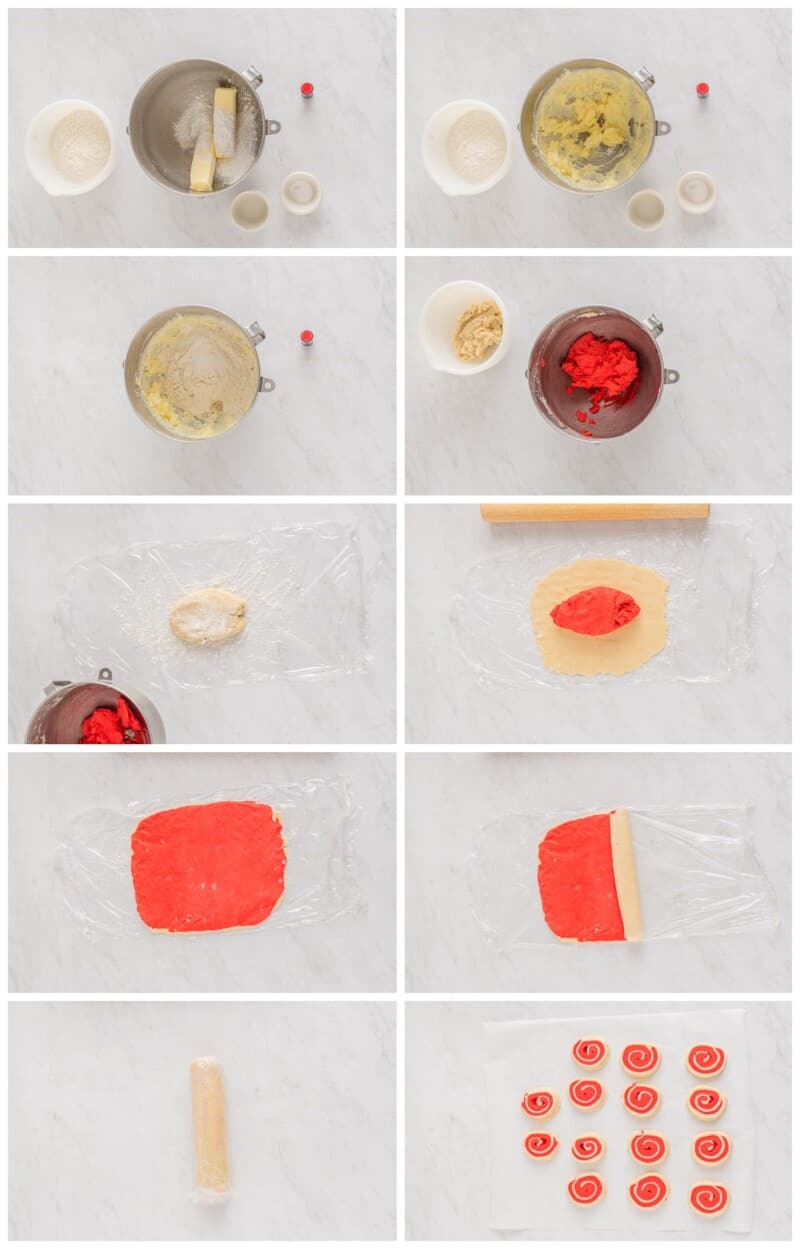 step by step photos for how to make pinwheel cookies