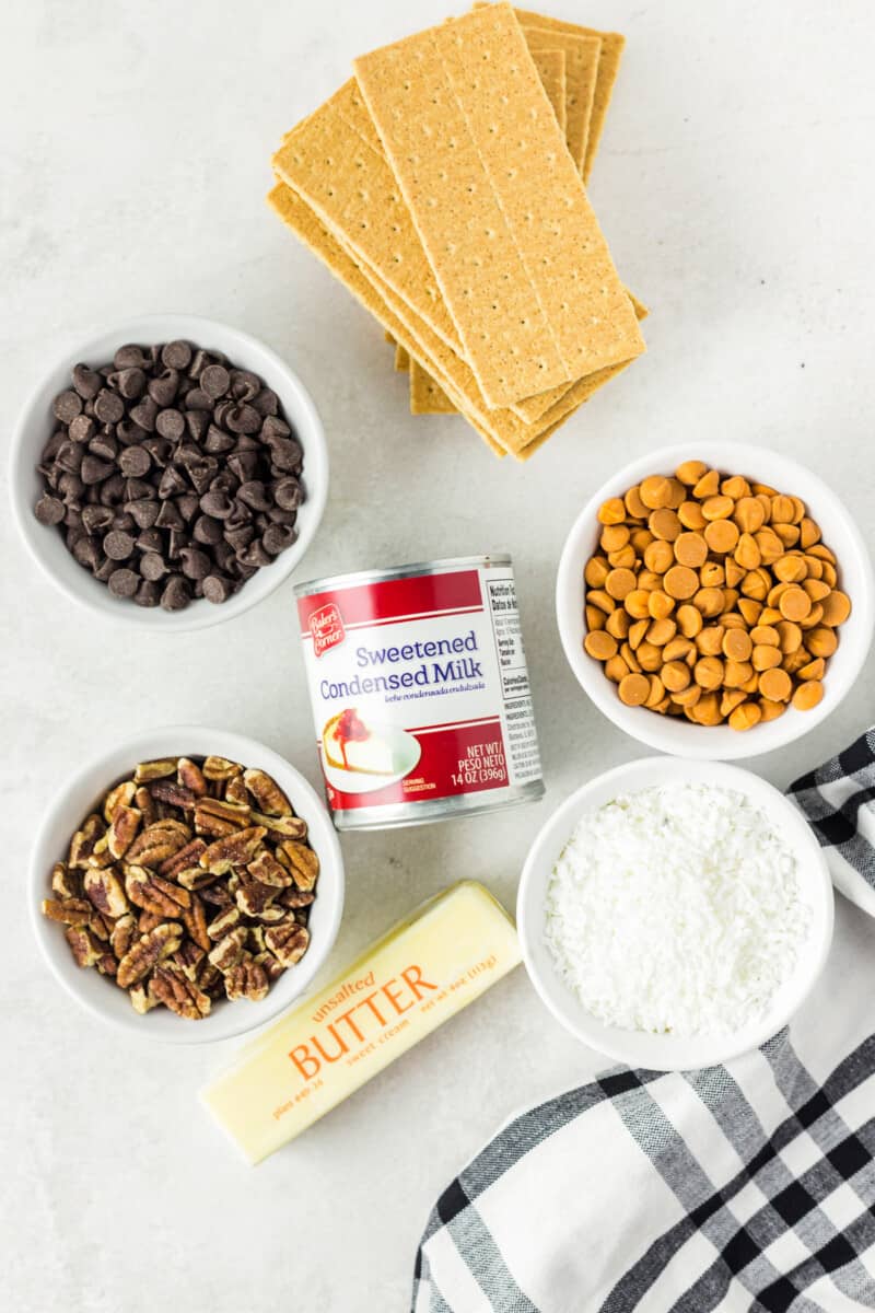 ingredients for 7 layer magic cookie bars