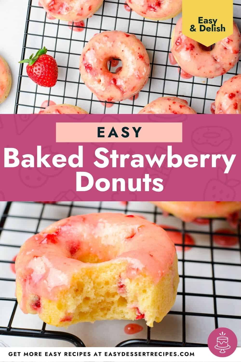 baked strawberry donuts pinterest