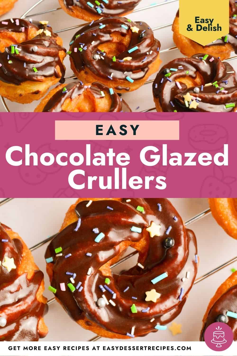 chocolate glazed crullers pinterest