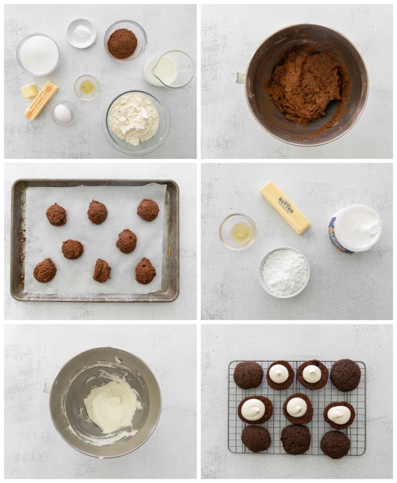 step by step photos for how to make chocolate whoopie pies