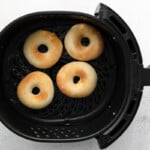4 coffee donuts in the air fryer after cooking