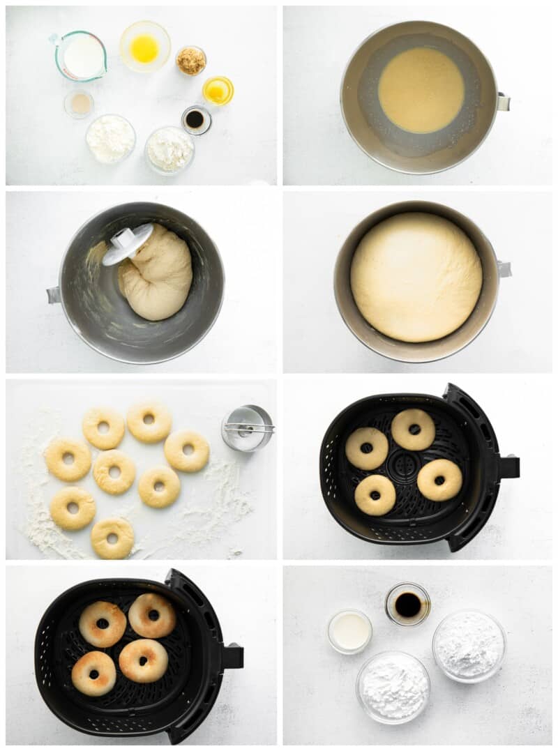 step by step photos for how to make coffee donuts