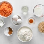 ingredients for carrot bread