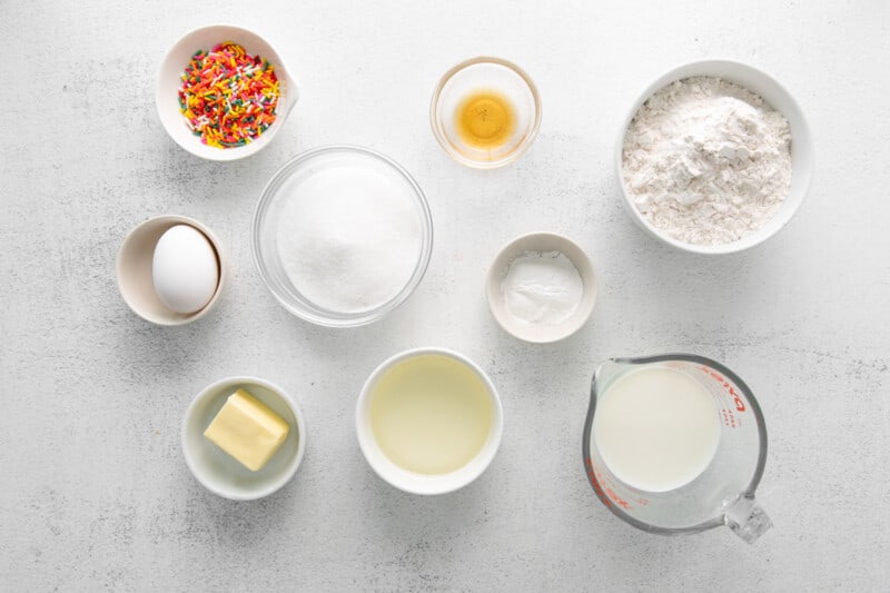 ingredients for funfetti donuts