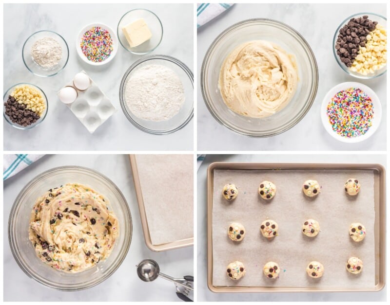 step by step photos for how to make cake batter cookies