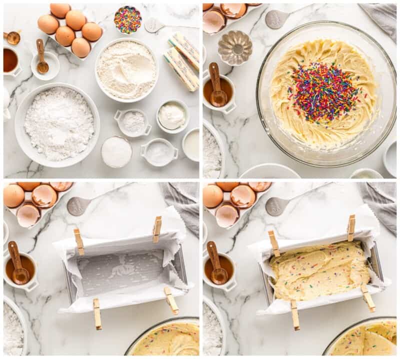 step by step photos for how to make funfetti pound cake