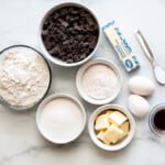 ingredients for chocolate chunk cookies