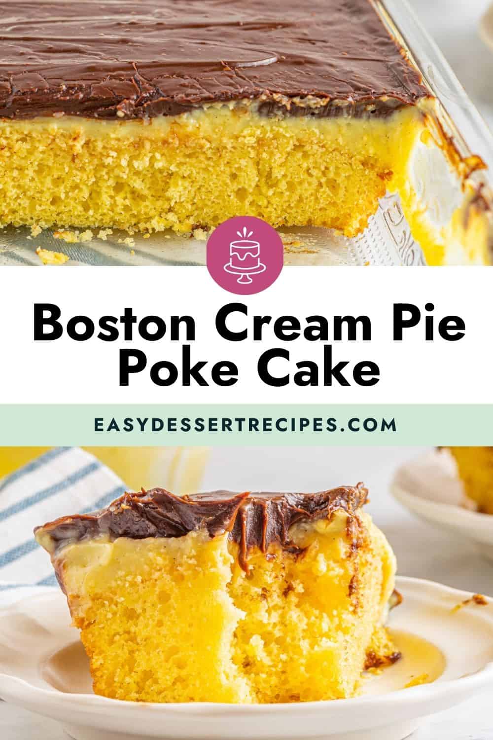 boston cream pie poke cake pinterest.