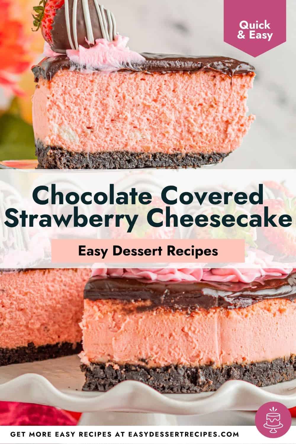 chocolate covered strawberry cheesecake pinterest.