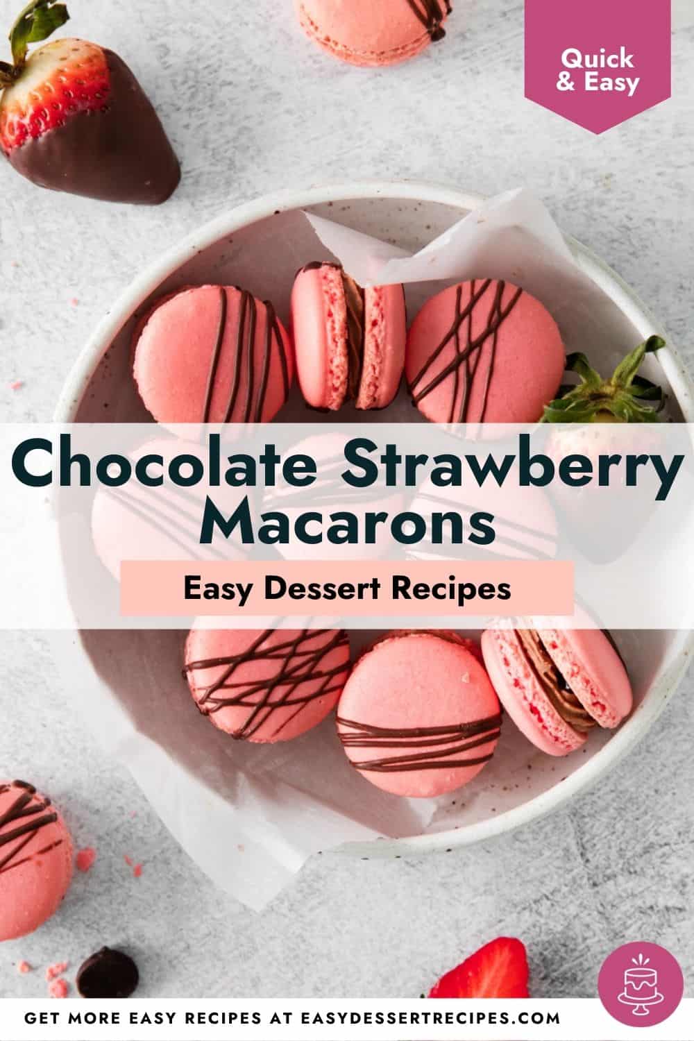 chocolate strawberry macarons pinterest.