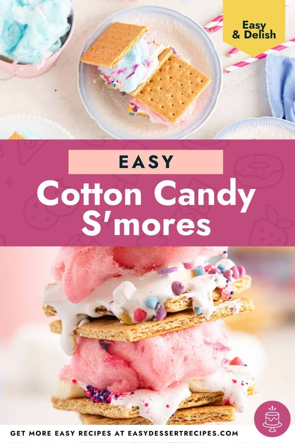 cotton candy s'mores pinterest