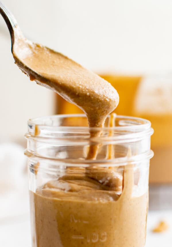 homemade peanut butter in a jar