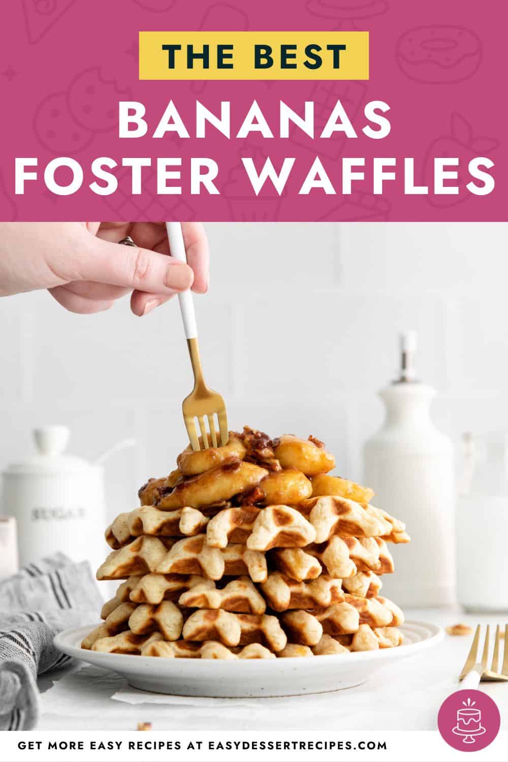 Pin: the best bananas foster waffles