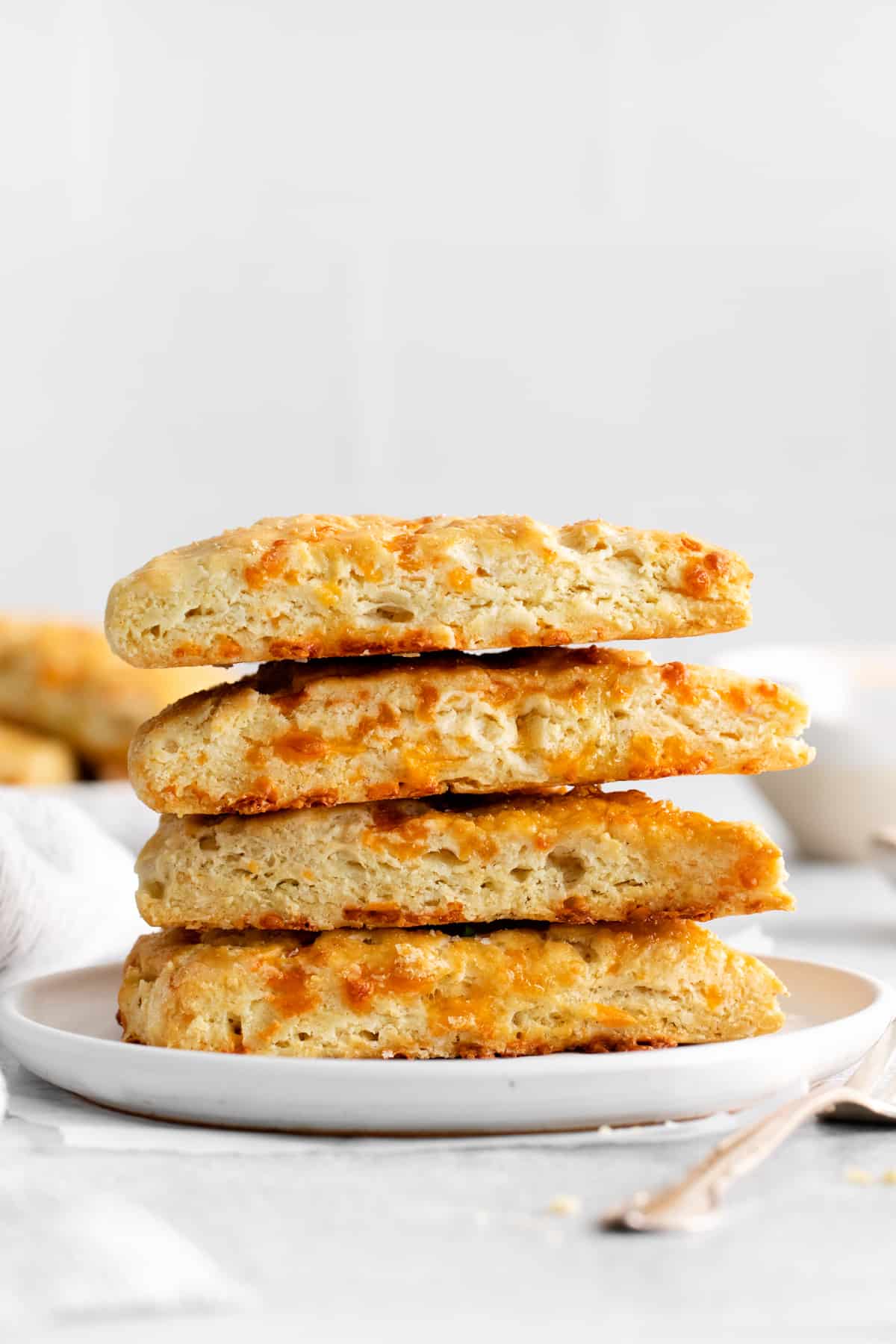 a stack of cheddar scones