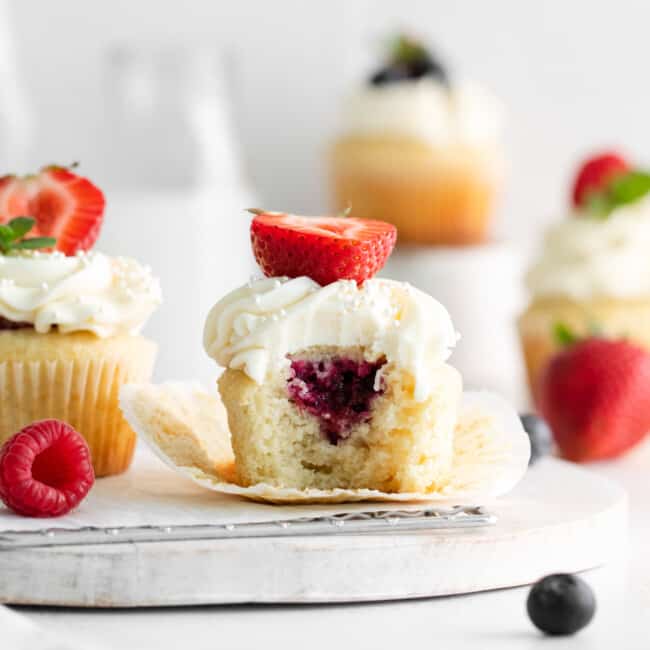 berry filled mascarpone cupcakes