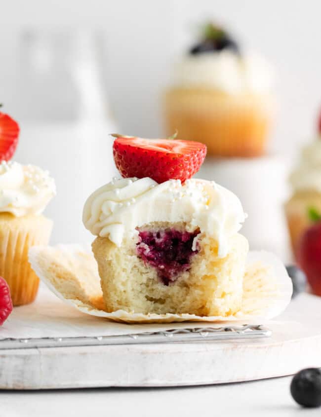 berry filled mascarpone cupcakes