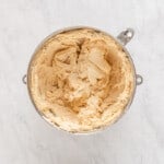 peanut butter frosting after being mixed