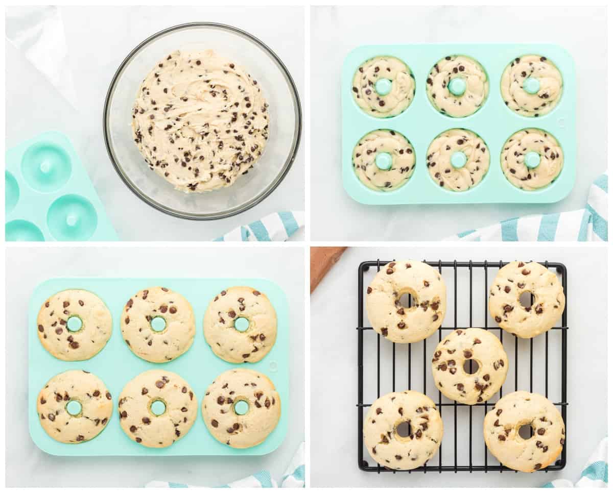 how to make baked chocolate chip donuts step by step photo instructions