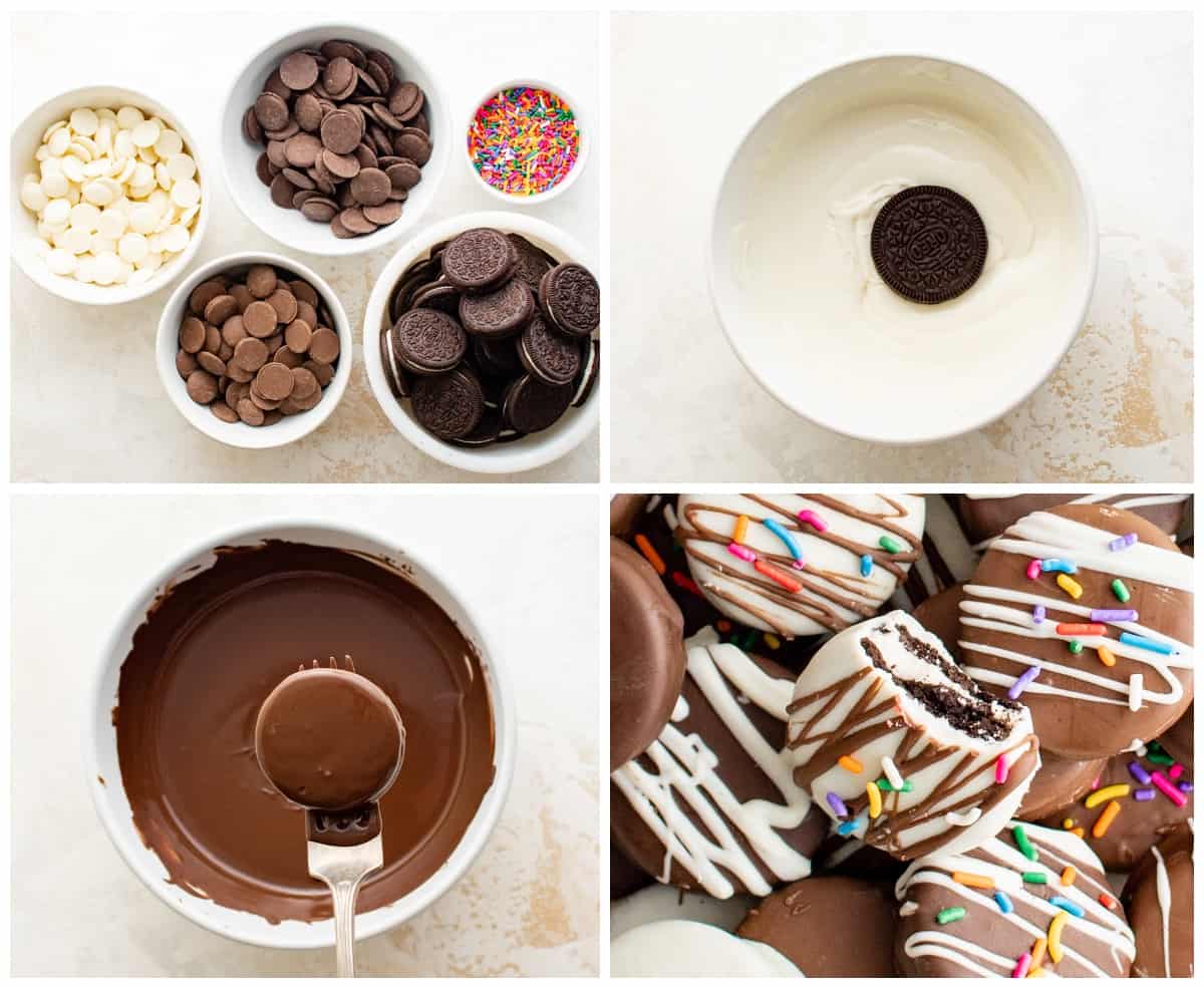 how to make chocolate covered Oreos step by step photo instructions
