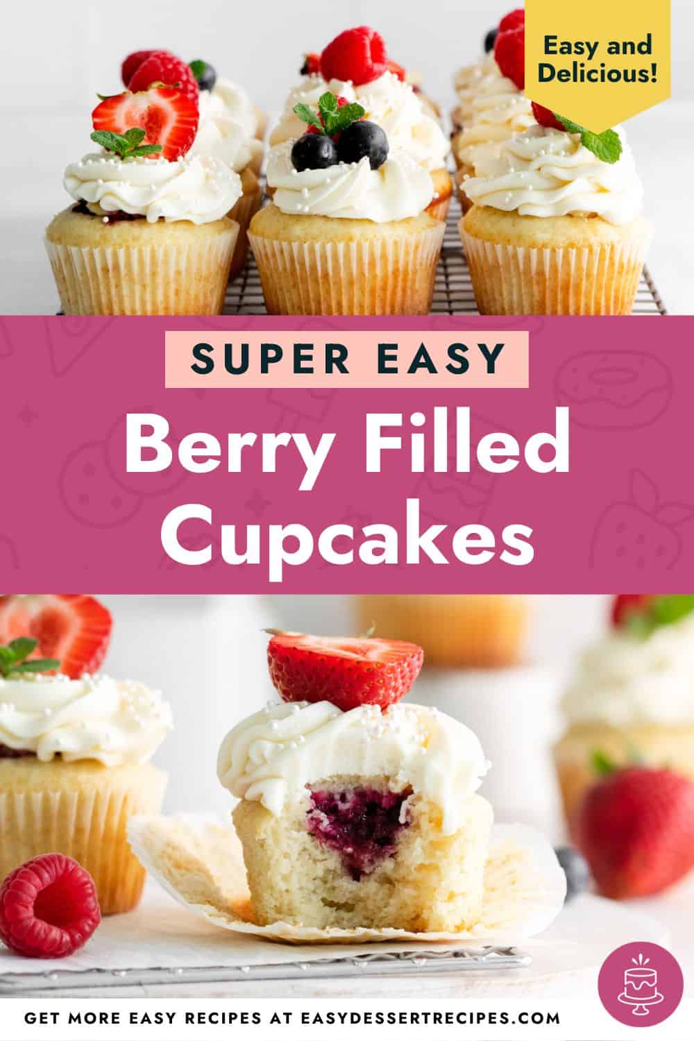 berry filled cupcakes pinterest