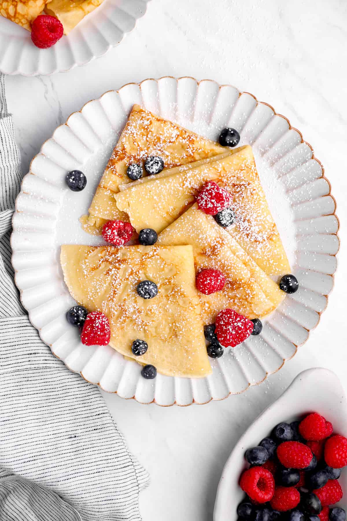 a plate of easy homemade crepes