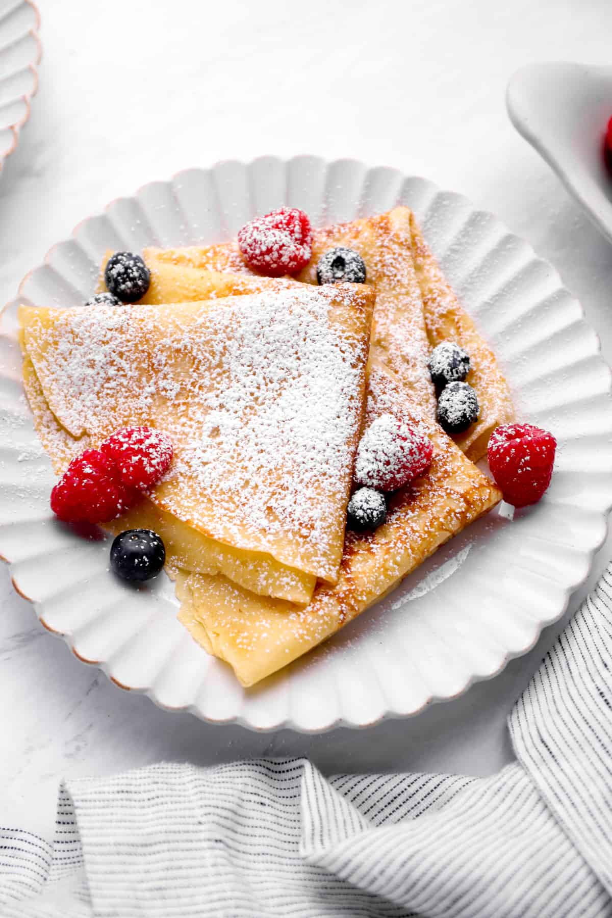 easy crepes served on a plate