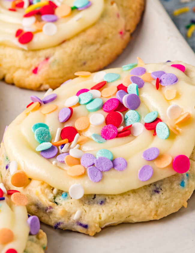 confetti cake cookies (crumbl cookie copycat recipe)