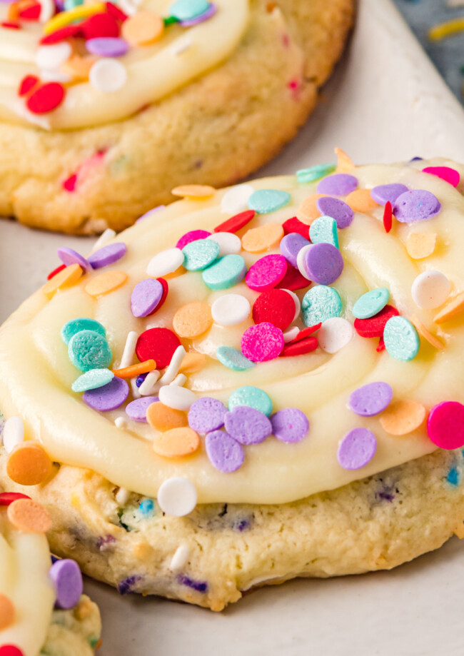 confetti cake cookies (crumbl cookie copycat recipe)
