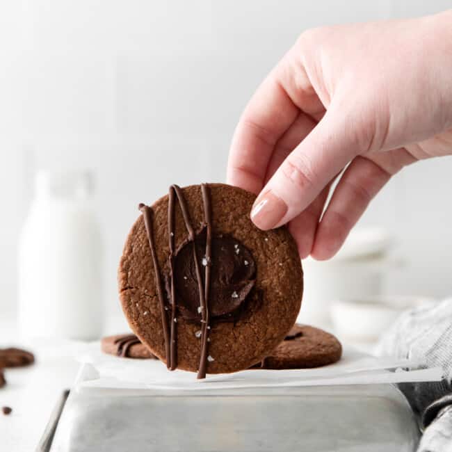 chocolate thumbprint cookies