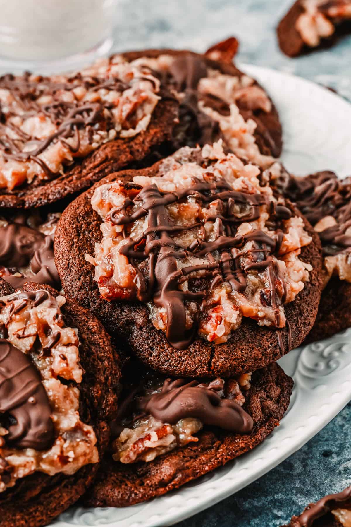 chocolate cookies with German chocolate frosting