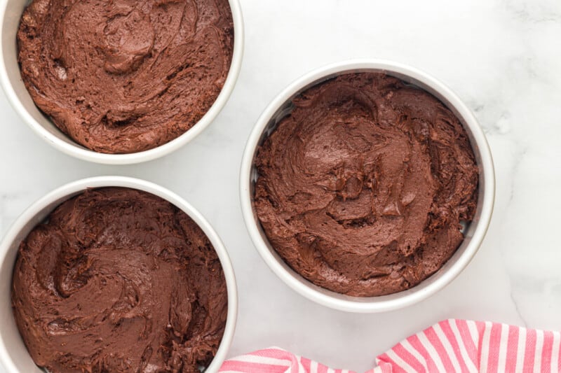 brownie cake mix in 8-inch round cake pans.