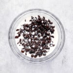 chocolate chips with cream, mixed in a bowl