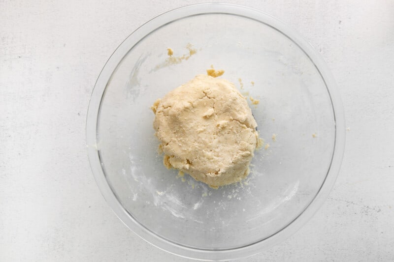 scone dough in a mixing bowl