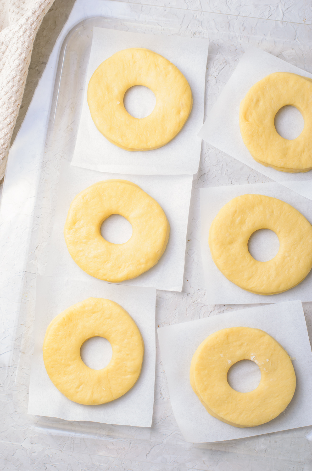 circles of dough, before frying