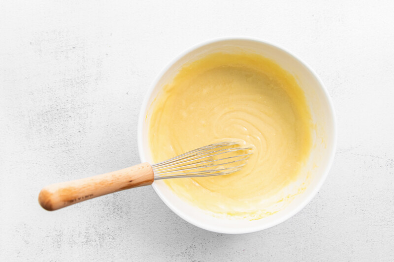 cupcake batter in a mixing bowl