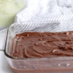 brownie batter in a pan, before baking