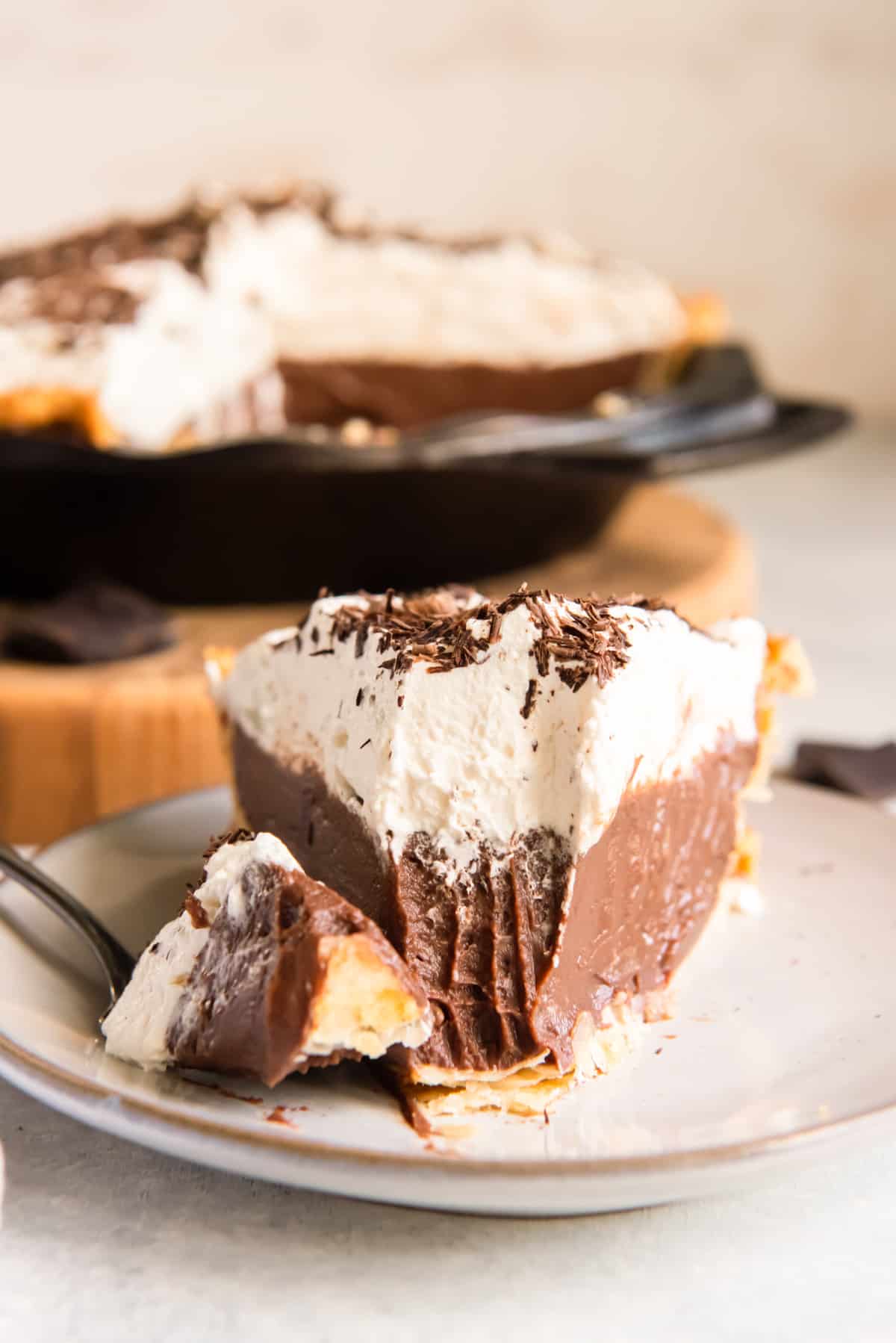 slice of chocolate cream pie