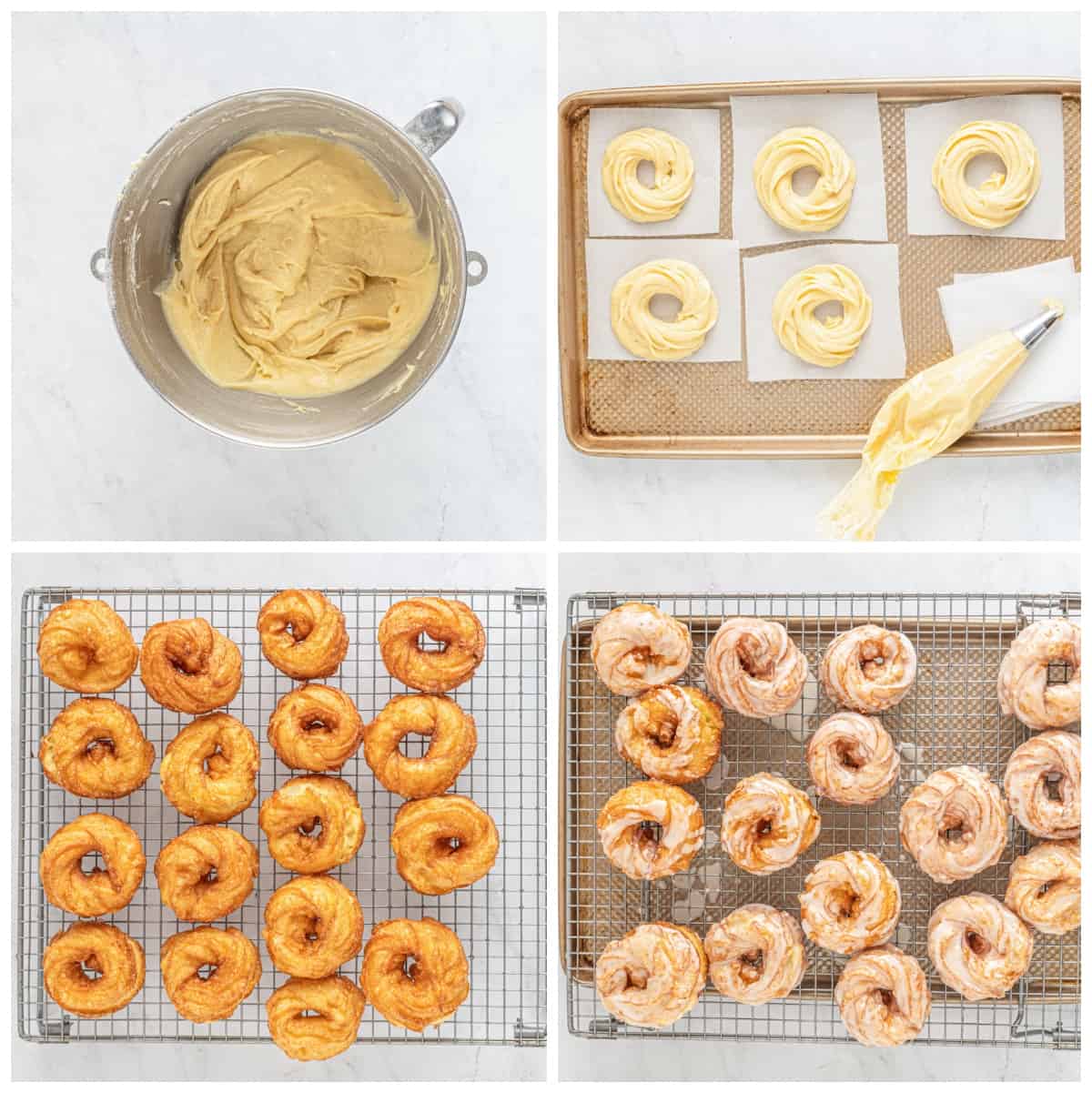 how to make French crullers step by step photo instructions