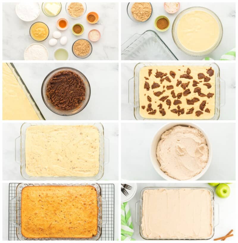 step by step photos for how to make applesauce cake.