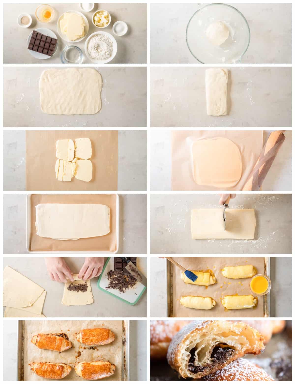 how to make chocolate croissants step by step photo instructions