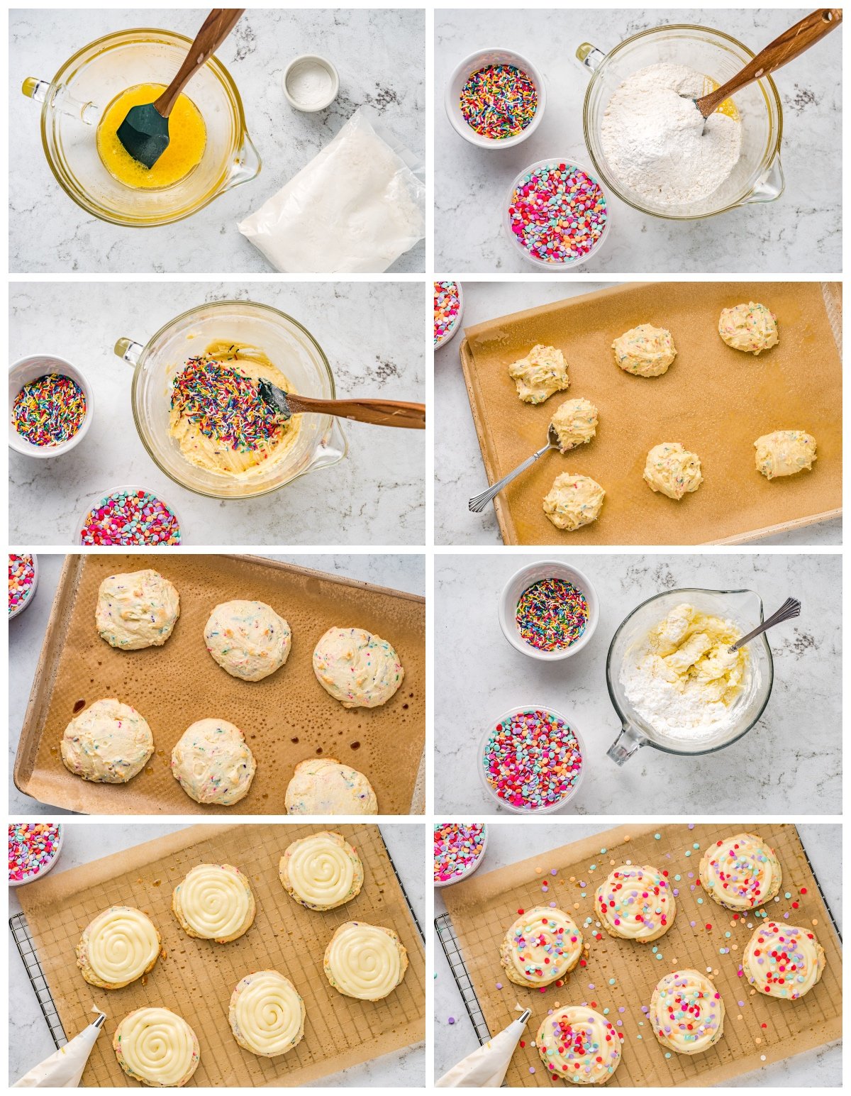how to make confetti cake cookies step by step photo instructions