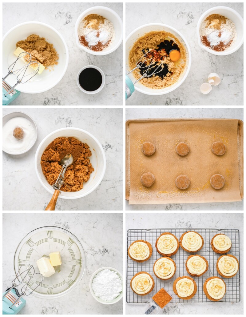 step by step photos for how to make frosted gingerbread cookies.