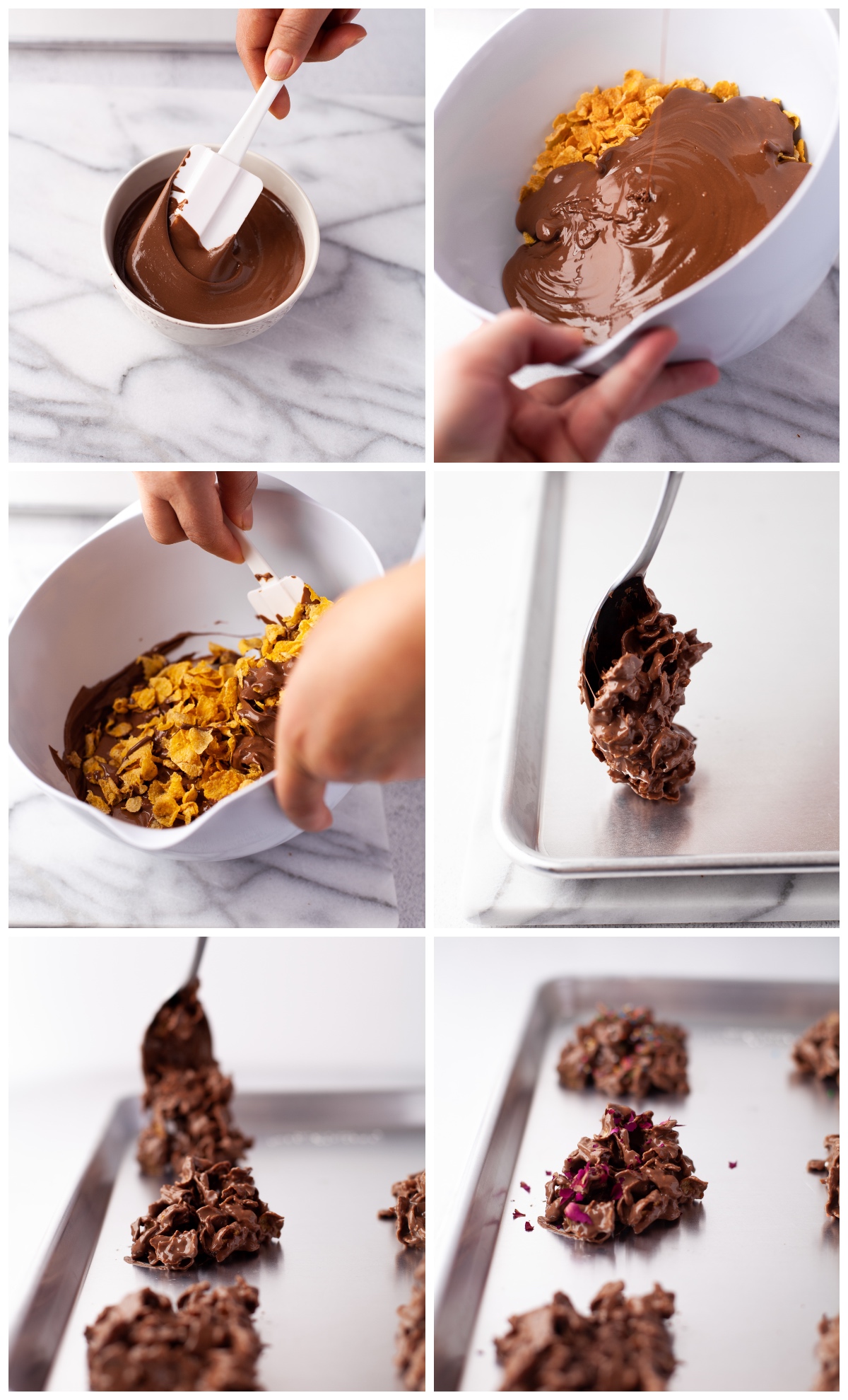 how to make milk chocolate cornflake cookies step by step photo instructions
