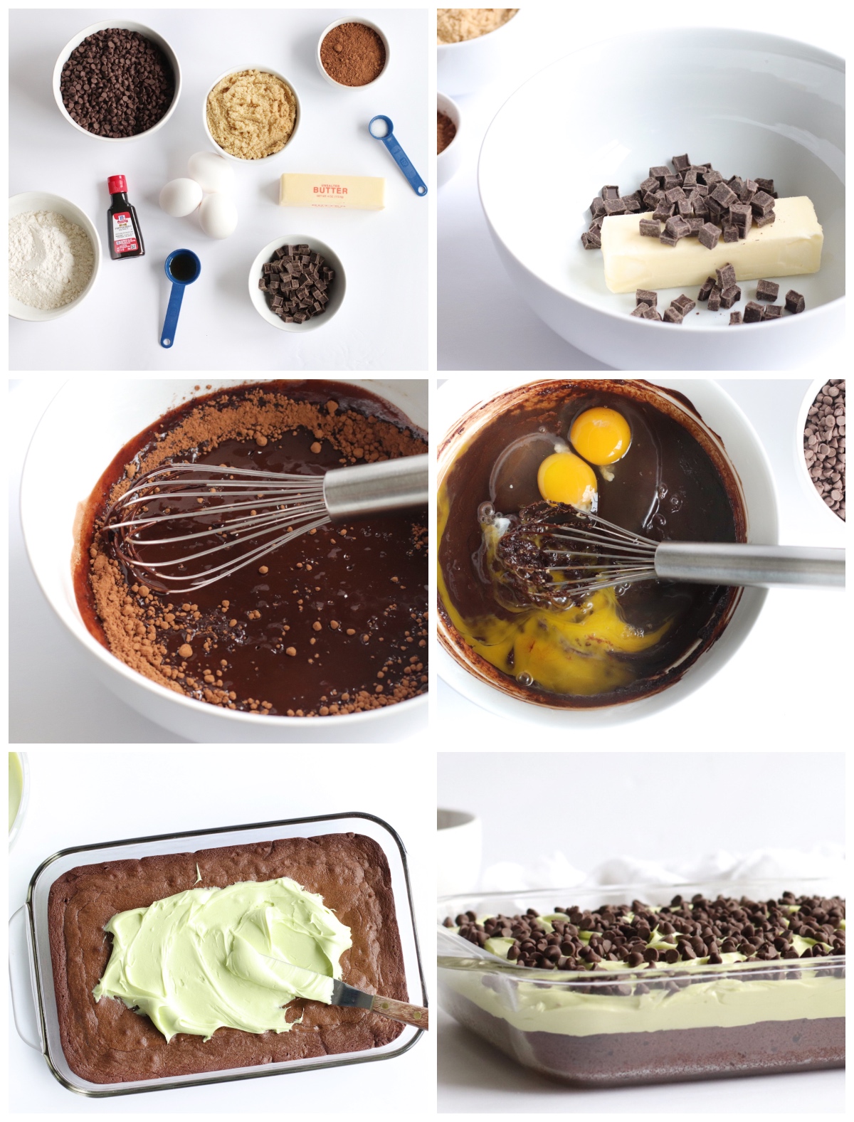 how to make mint chocolate chip brownies step by step photo instructions