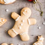 iced christmas shortbread cookies.